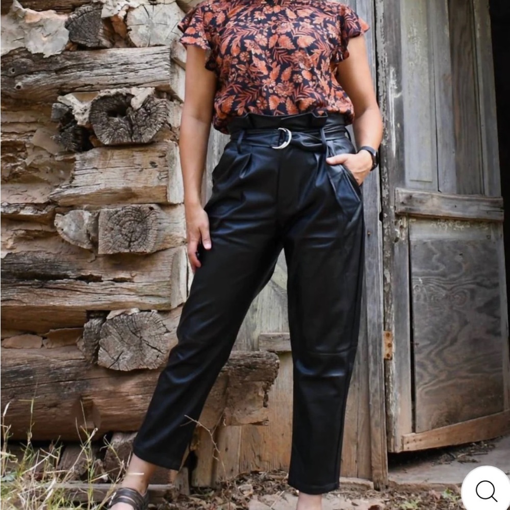 Aguila Faux Leather Pant In Black